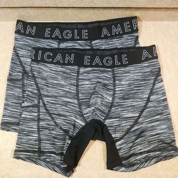 American Eagle Outfitters Stretch Flex Black and Gray Boxer Briefs -J - Picture 1 of 3